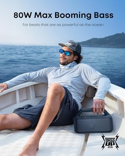80W Portable Bluetooth Speaker with Subwoofer, IPX7 Waterproof O4522