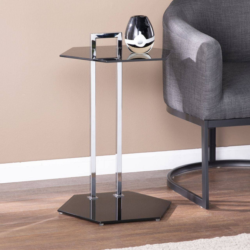 Black and Chrome Side Table D415171