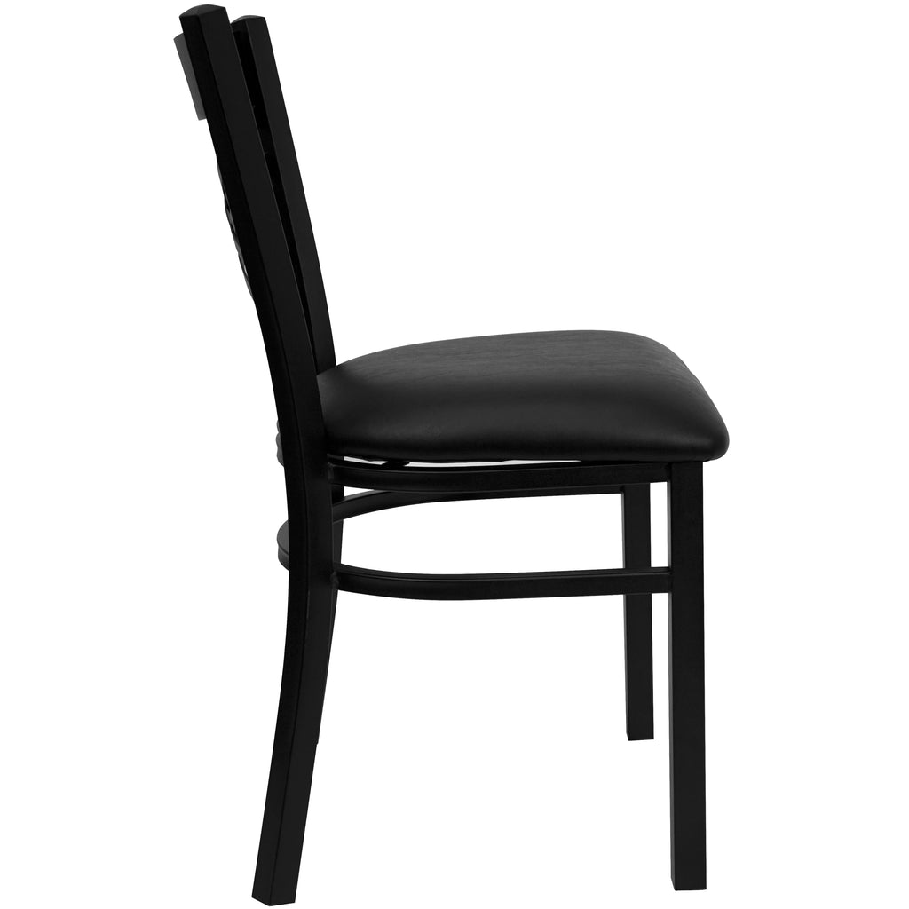Black Vinyl Seat Metal Restaurant Chair M500079