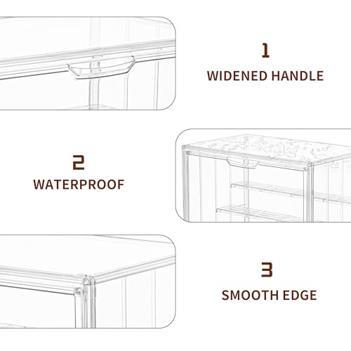 Acrylic 3 Layer Adjustable Display Case with Magnetic Door 2Pack Q631