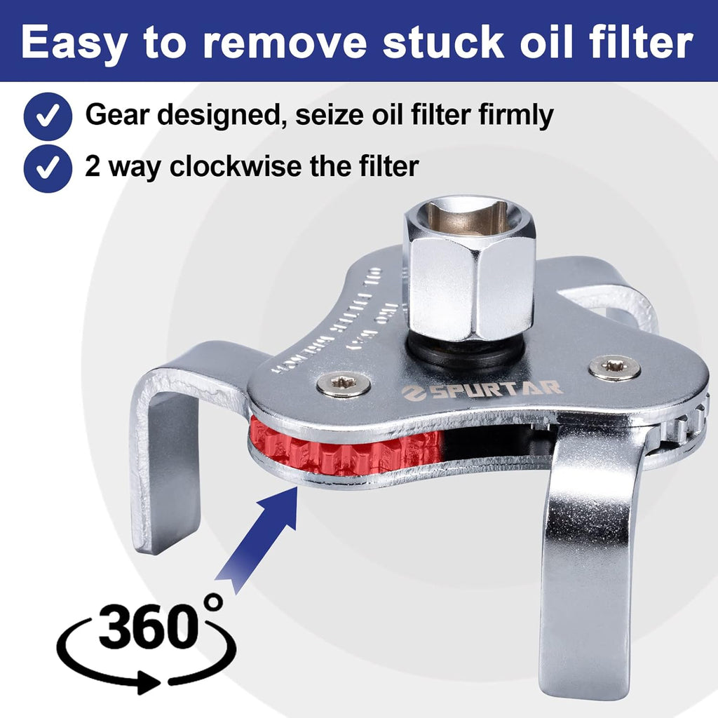 Universal Oil Filter Wrench 3 Jaw Adjustable Oil Filter Removal Tool Q765
