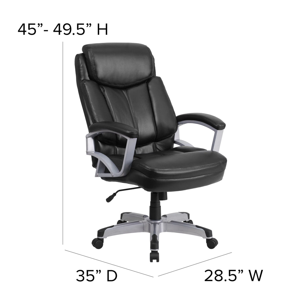 Black Big & Tall Office Chair with Arms C259