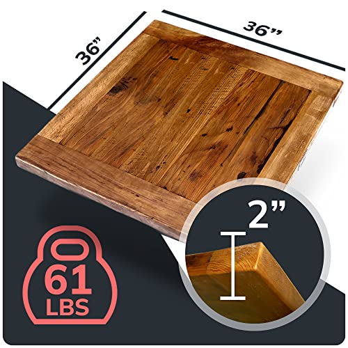 Reclaimed Wood Table Top with Metal Edge, 24" x 48" E4115