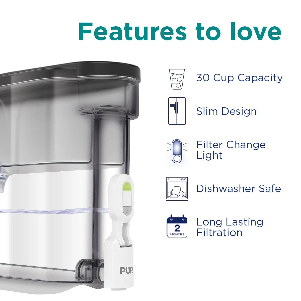 30-Cup Water Filter Dispenser System, Smoke I42404