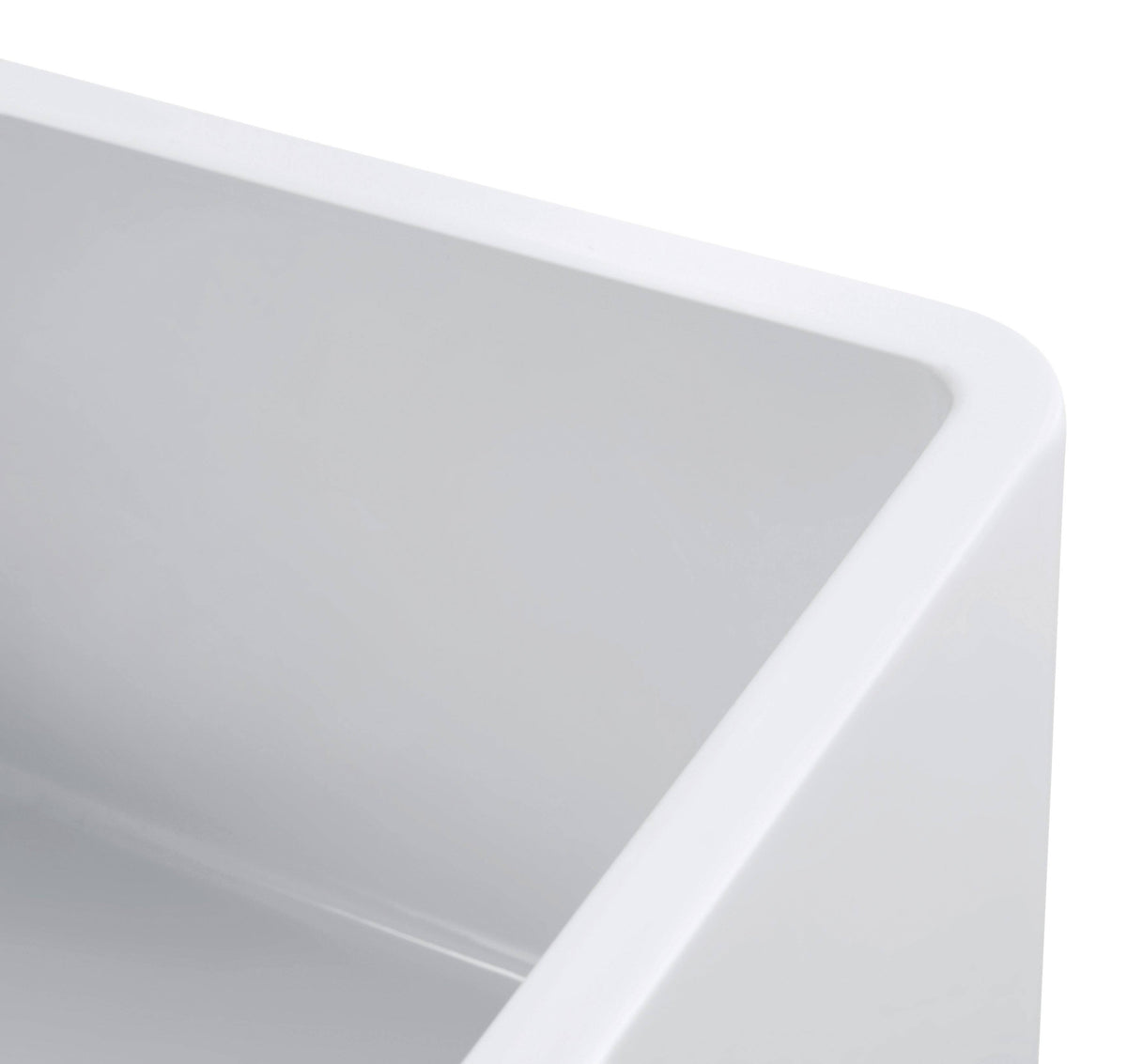 White Fireclay Kitchen Sink with Grid & Strainer S6090