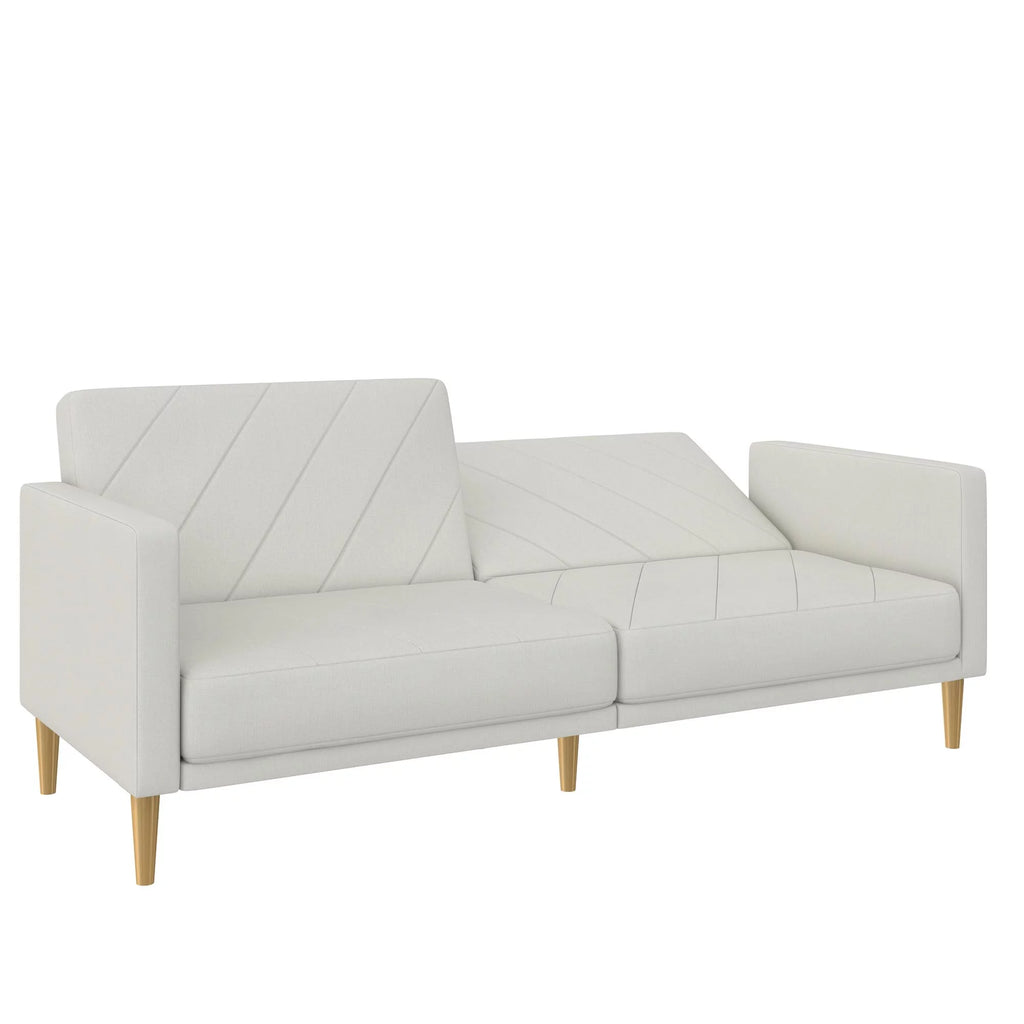 Light Gray Linen Futon Sofa Bed U36011
