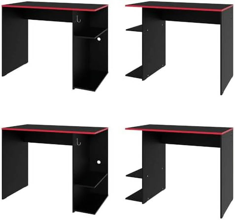 Compact Gaming Computer Desk with 2 Shelves and Monitor Stand Z842328
