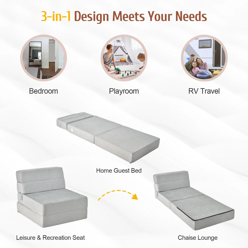 Grey Convertible Sleeper Chair I664494