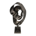 Black Abstract Sculpture on Pedestal Base Q381