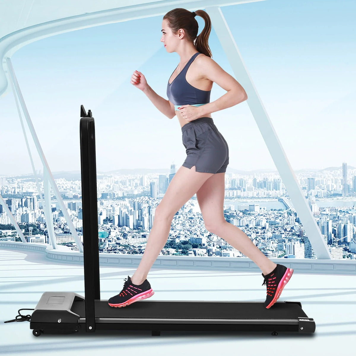 2 In 1 Foldable Small Electric Treadmill C8770