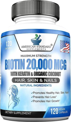 Biotina 20,000Mcg Con Queratina, Coco Organico Y Zinc D12398