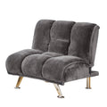 Gray Convertible Fabric Chair with Metal Legs S39659