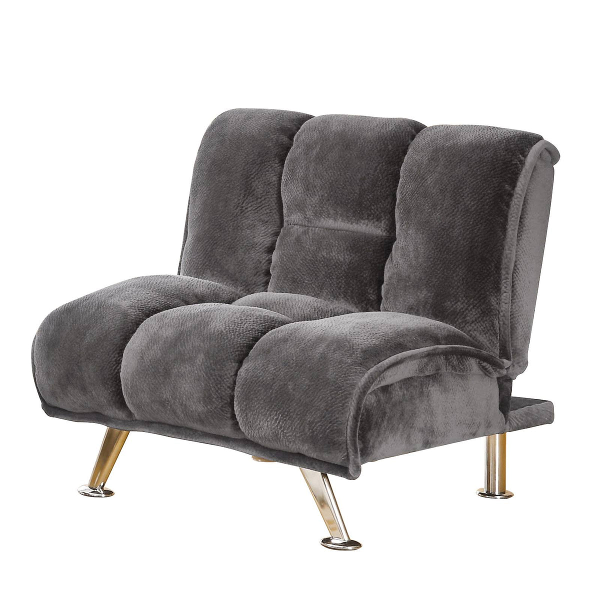 Gray Convertible Fabric Chair with Metal Legs S39659