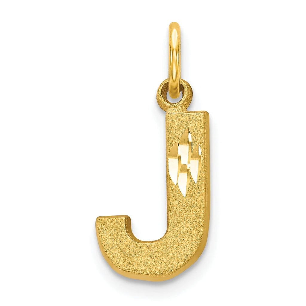10K Yellow Gold Initial J Pendant Charm Q733438