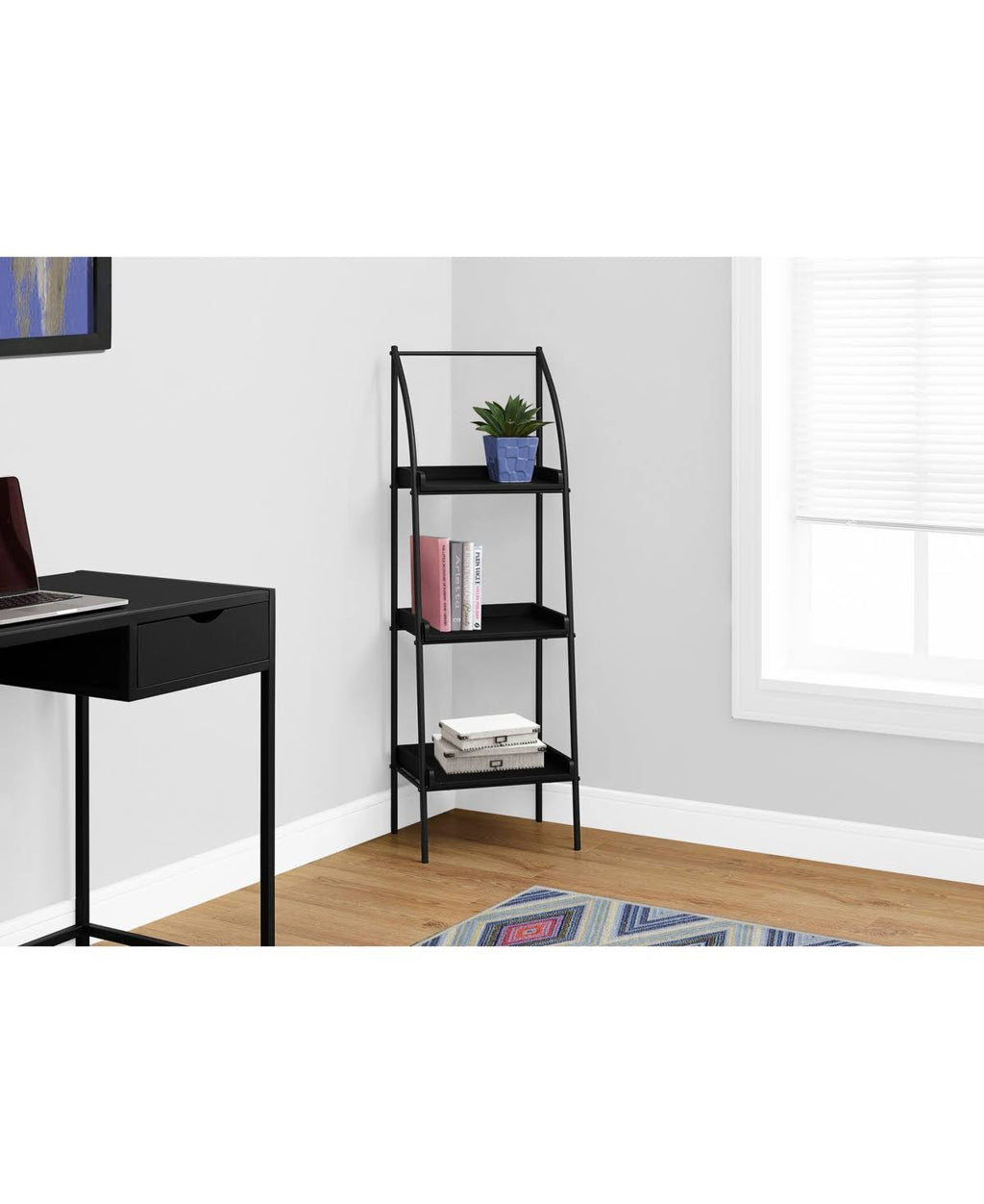 Dark Taupe Black Metal Bookcase A287