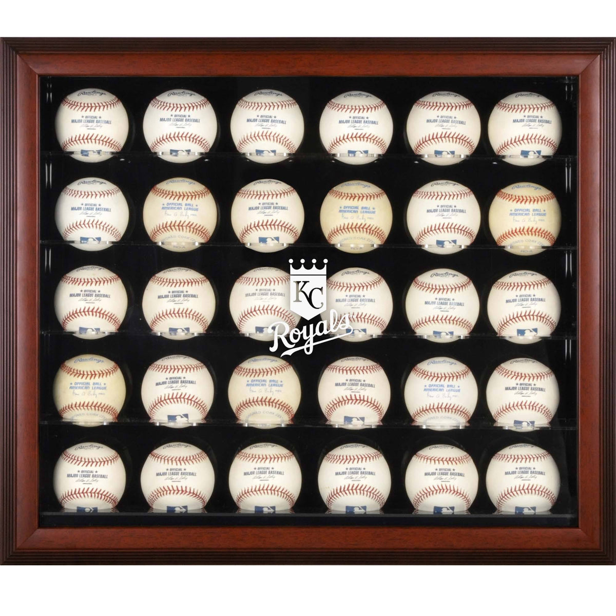 Mahogany Framed 30-Ball Display Case K23011