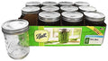 12 Count 16 oz Clear Glass Mason Jars with Lids & Bands D921