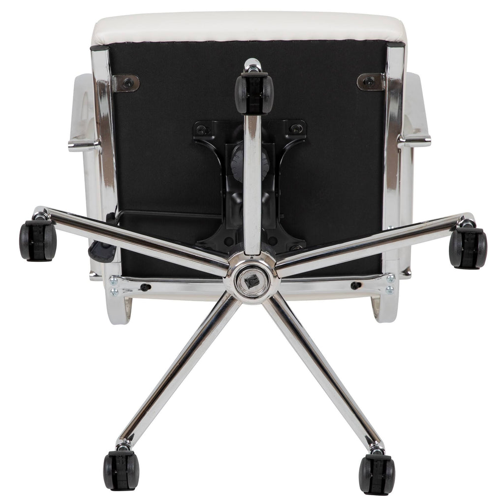 White LeatherSoft High Back Executive Swivel Office Chair H606