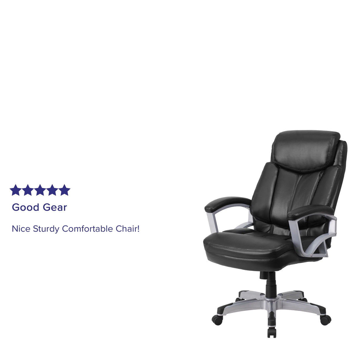 Black Big & Tall Office Chair with Arms C259
