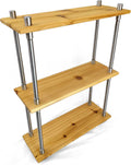 Solid Cedar Wood & Stainless Steel Metal Bookcase, 20 Inch Wide R698024