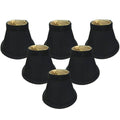 6 Silk Bell Candelabra Shade Set of 6 Black Gold K575077