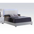Queen Bed White PU Chrome Leg Y314