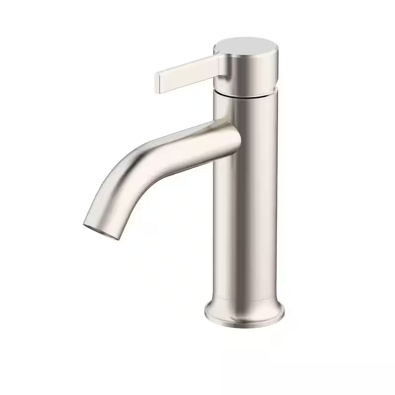 Single-Handle Single-Hole Brushed Nickel Bathroom Faucet P462055