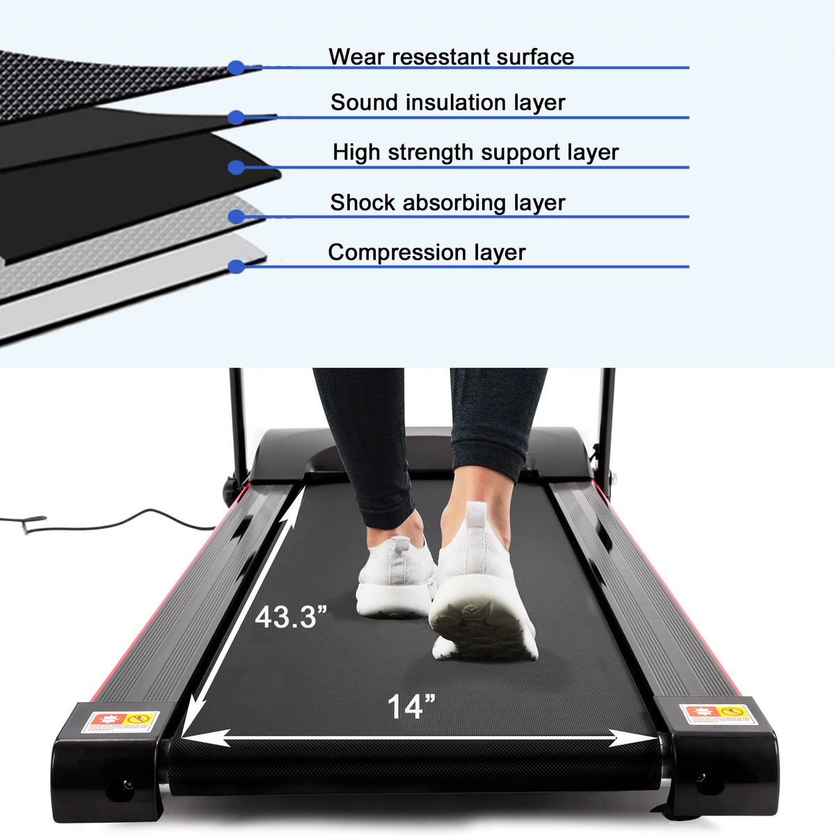 2.5HP Folding Treadmill with Incline M8123