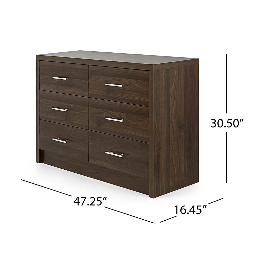 Faux Wood 6 Drawer Double Dresser N5697
