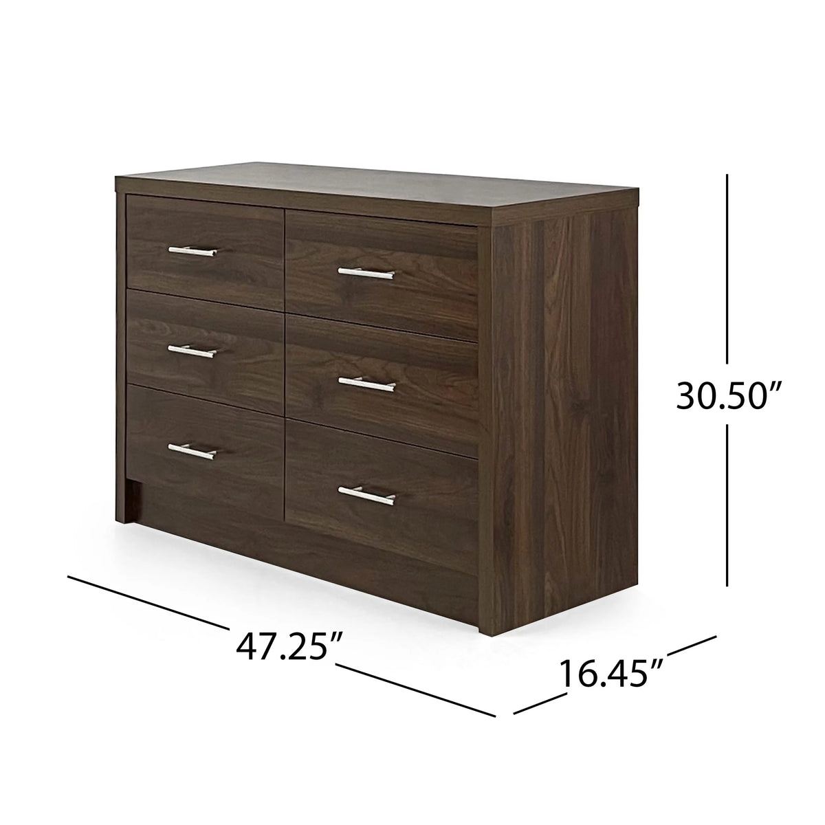 Faux Wood 6 Drawer Double Dresser N5697