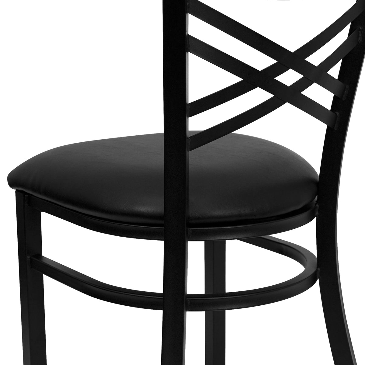 Black Vinyl Seat Metal Restaurant Chair M500079