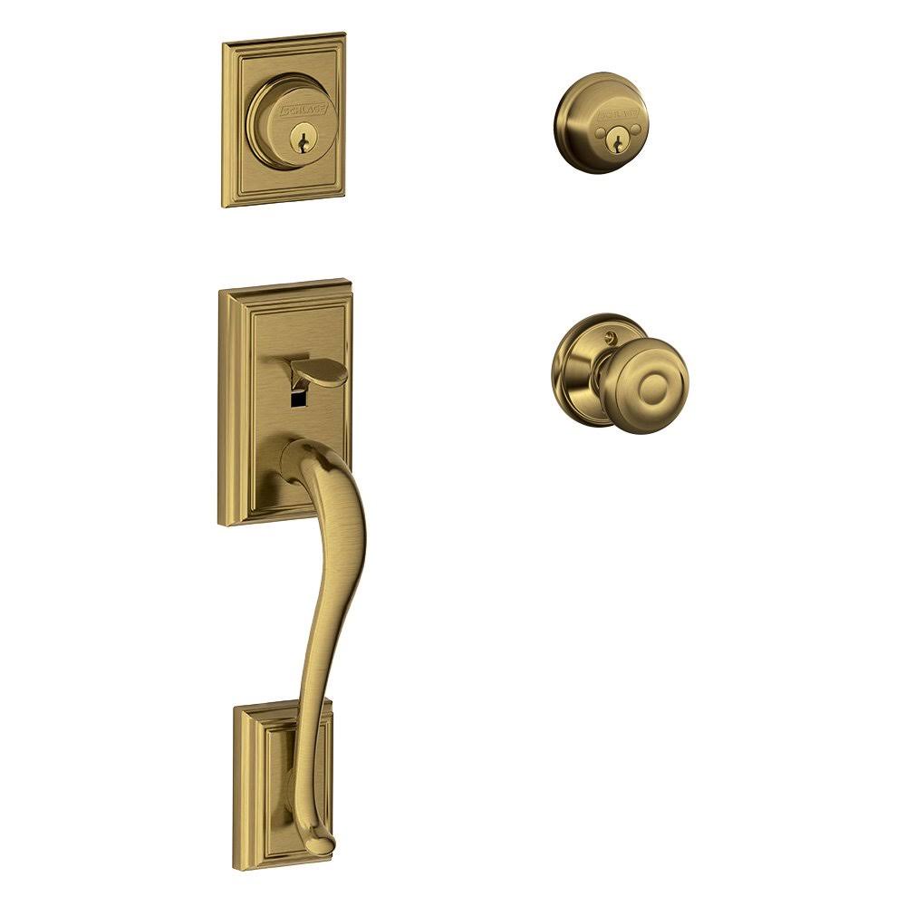 Antique Brass Double Cylinder Handleset C5344