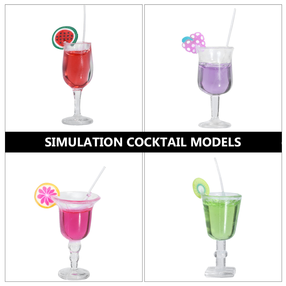16 Pcs Fruit Cocktail Micro Landscape Model Miniature Toy House Ornaments Z899