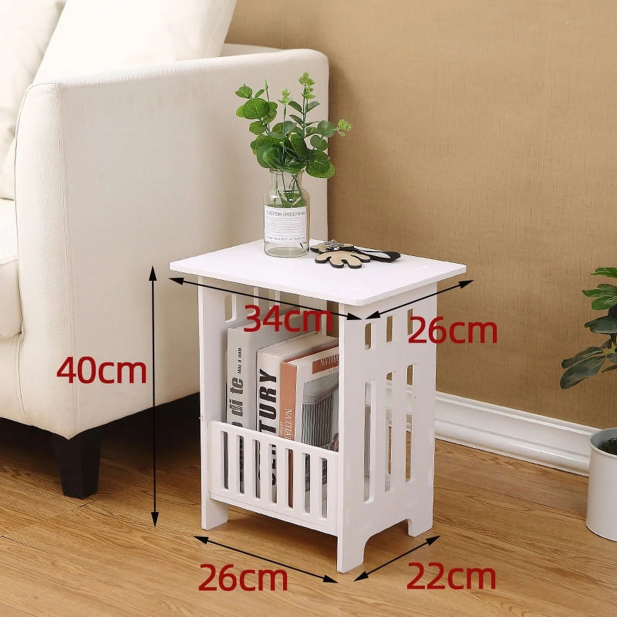 White Square Nightstand B455