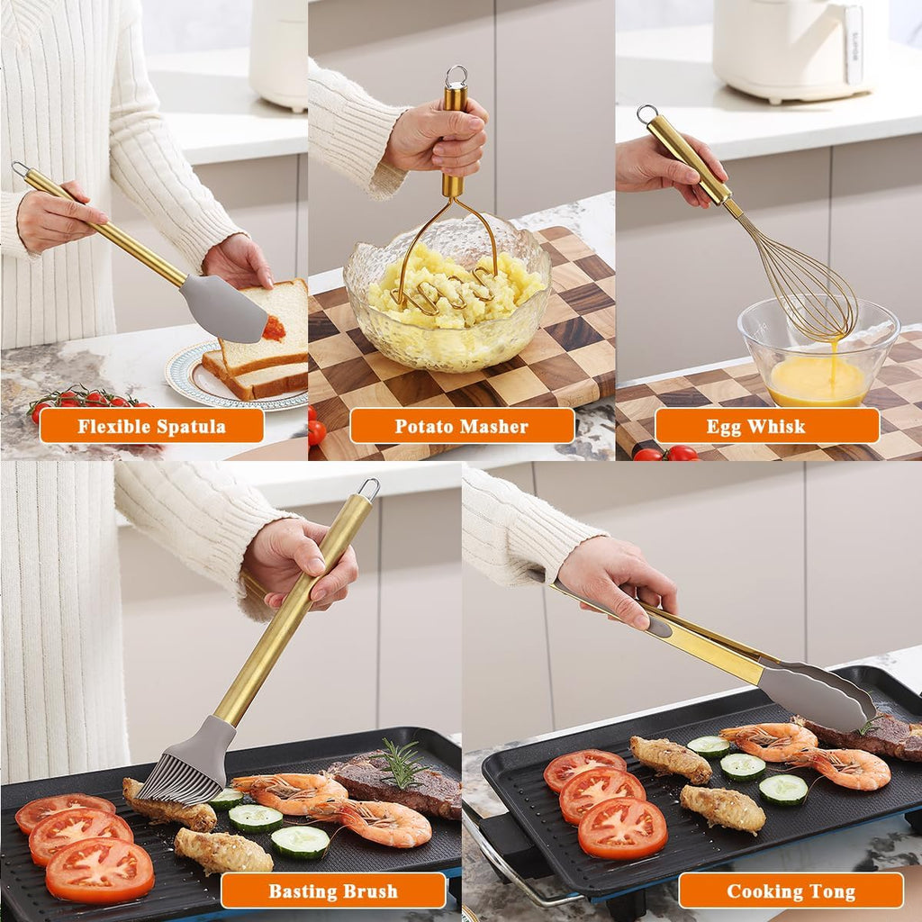 38 Piece Silicone Non-Stick Kitchen Utensils Set with Utensil Rack K709