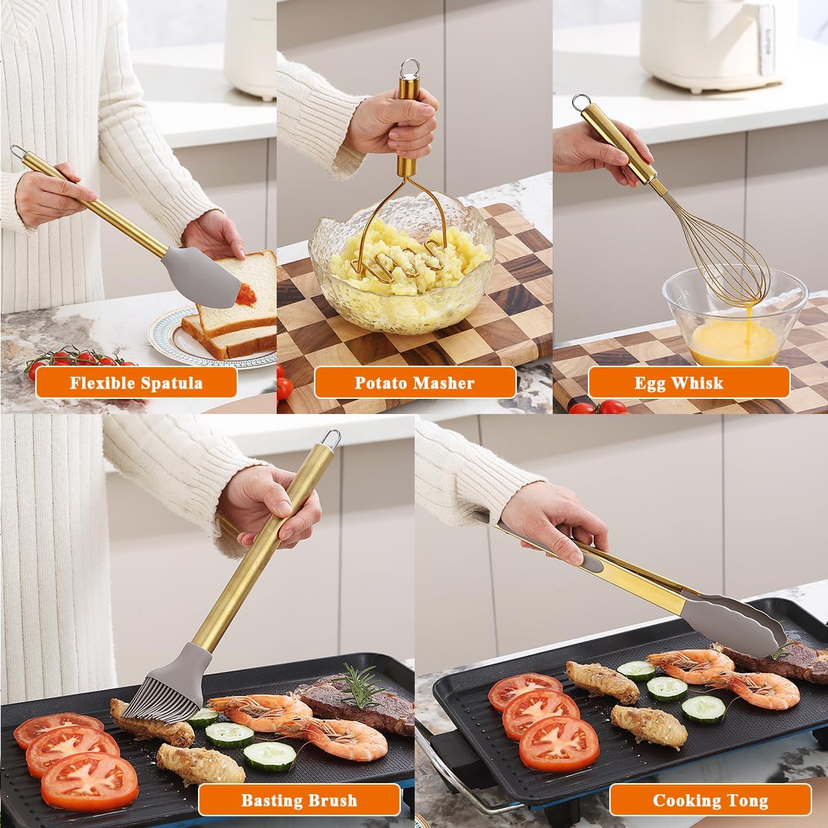 38 Piece Silicone Non-Stick Kitchen Utensils Set with Utensil Rack K709