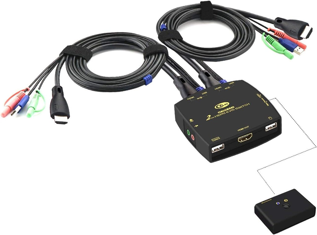 4 Port KVM HDMI Switch with Audio, Microphone, 2 USB 2.0 Hub and Cables M824315