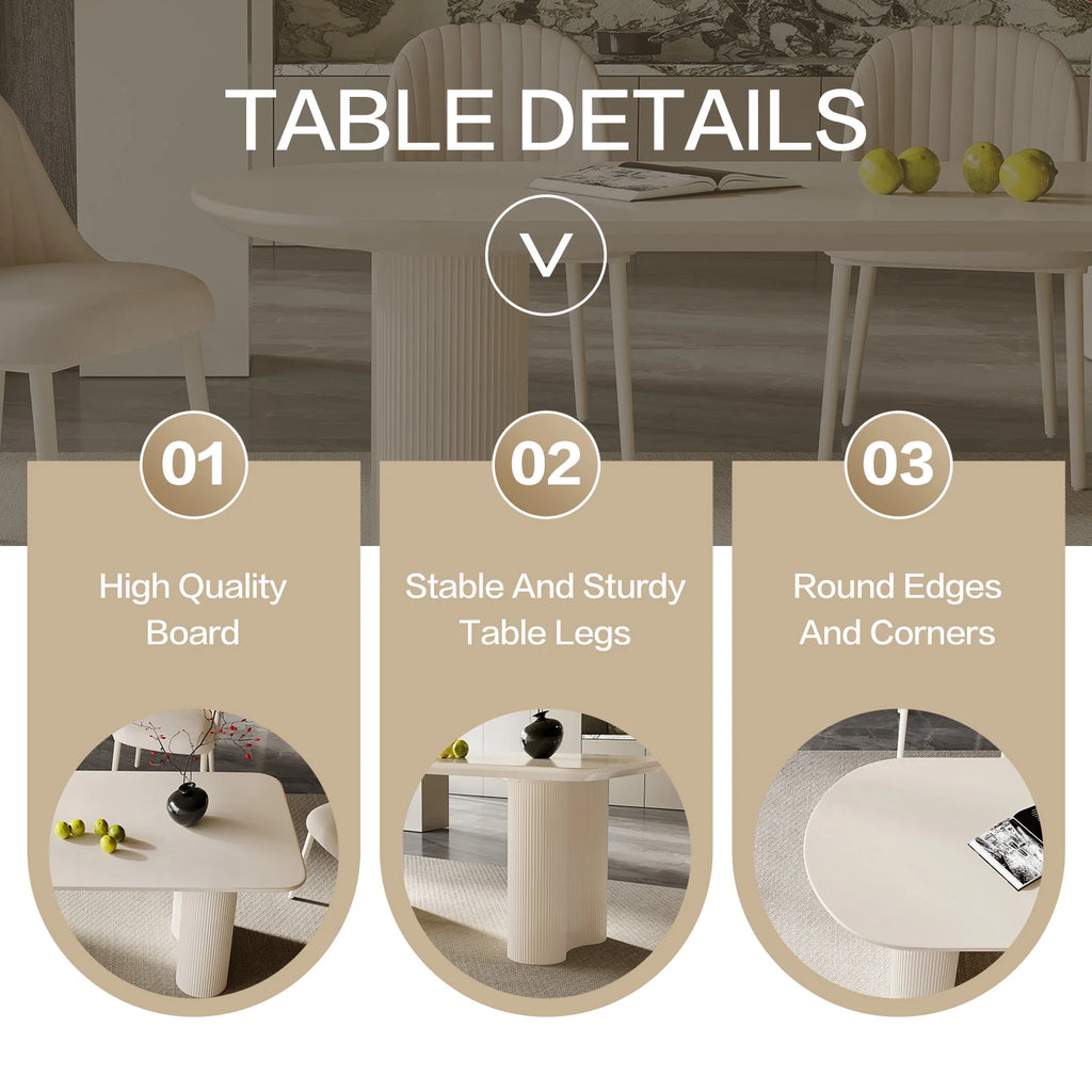 70.86'' Oval White Dining Table E733