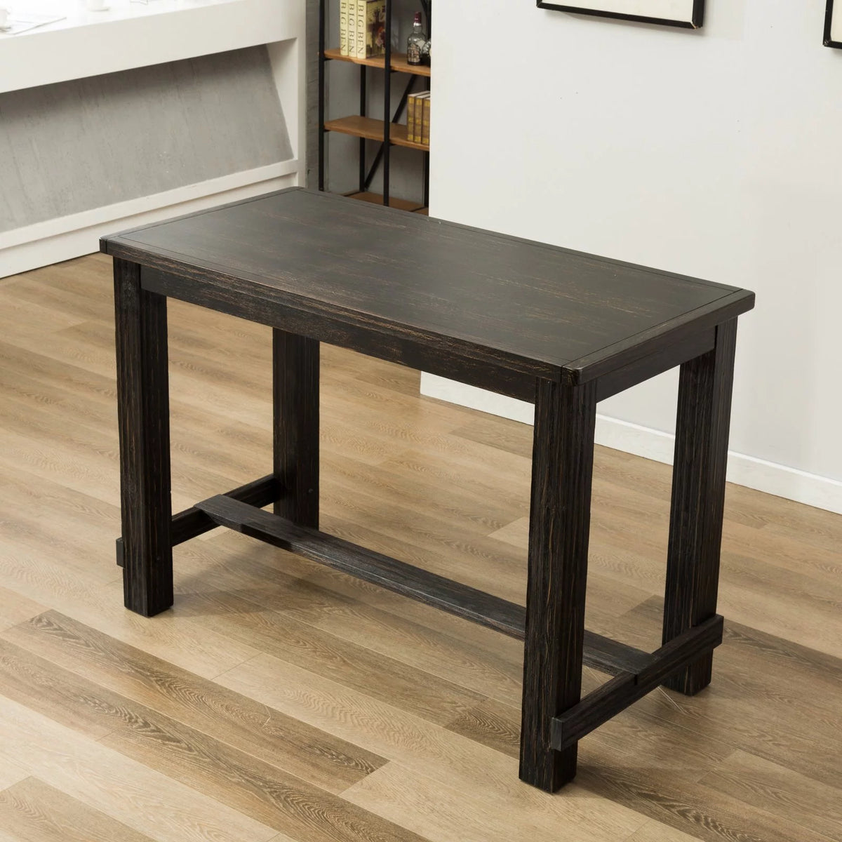 64 in. Rectangular Wooden Bar Height Table W391