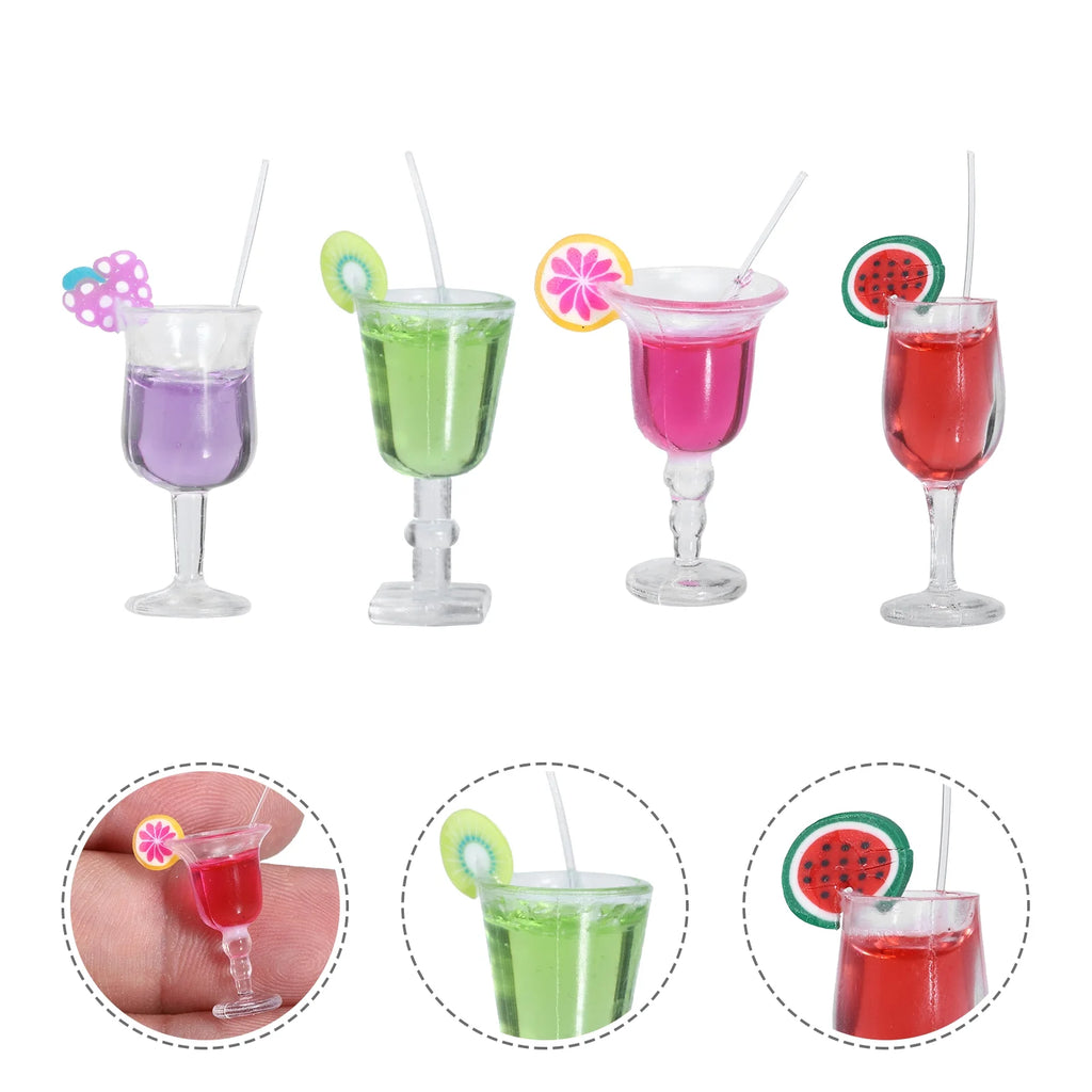 16 Pcs Fruit Cocktail Micro Landscape Model Miniature Toy House Ornaments Z899