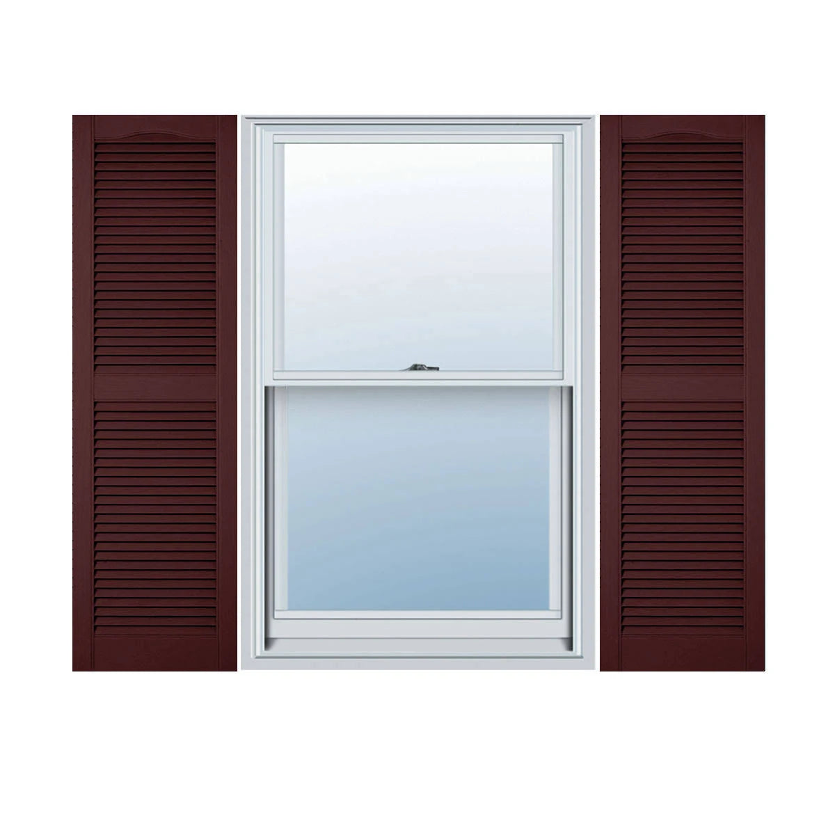 Vinyl Cathedral Top Open Louver Shutters M759