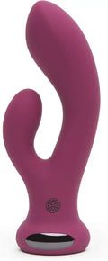 4.5 Inch Curved Silicone Rechargeable Waterproof Pink Rabbit Vibrator Y311