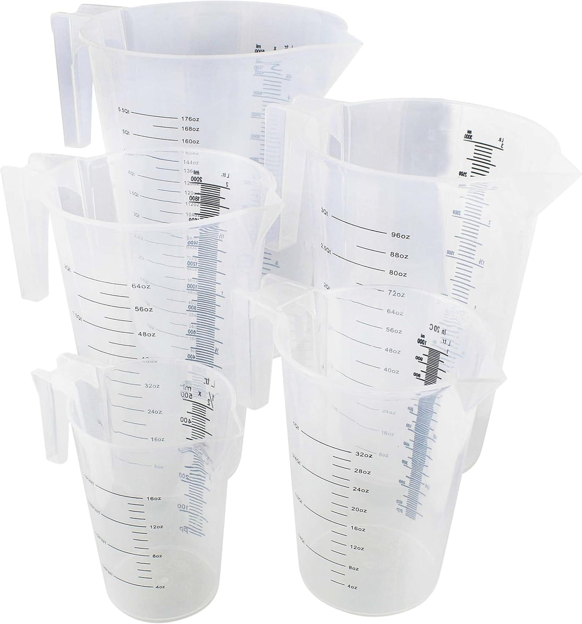 5 Piece Set of Graduated Plastic Mixing Pitchers L631569