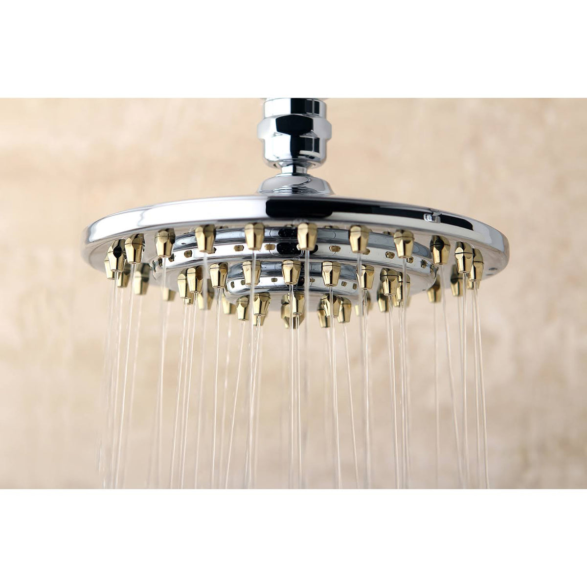 Chrome & Polished Brass Three-Tier Shower Head C6062