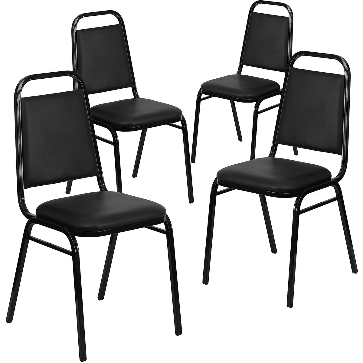 4 Pack Black Vinyl Stacking Banquet Chair U6528