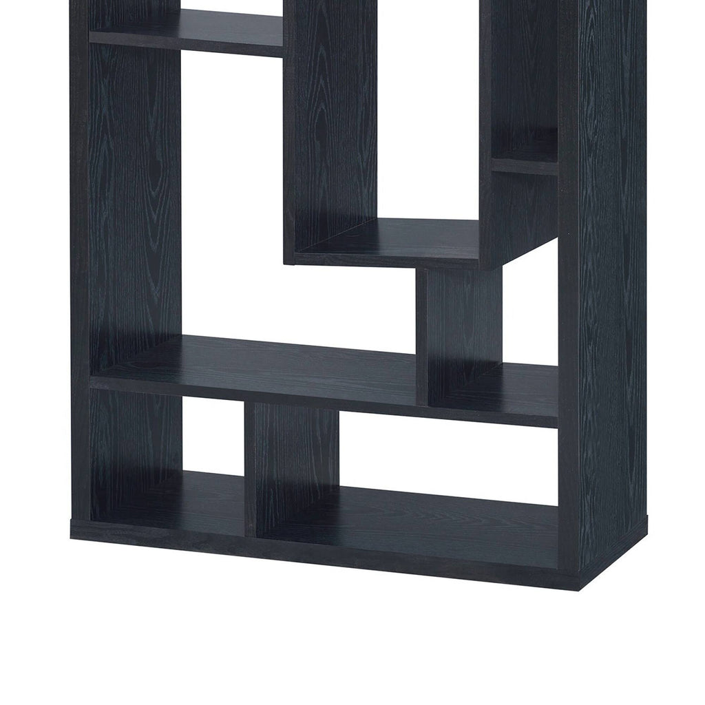 Black Asymmetrical Cube Book Case with Shelves M277