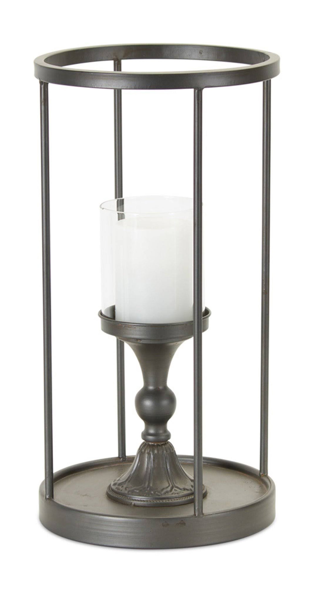 Candle Holder Iron Glass I8614