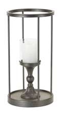 Candle Holder Iron Glass I8614