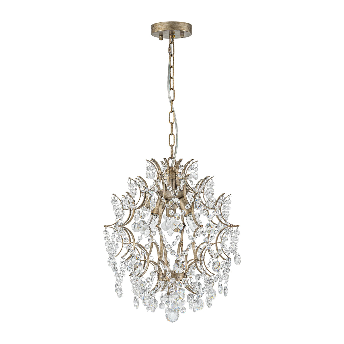 3-Light Tiered Cluster Crystal Beads Chandelier D184748