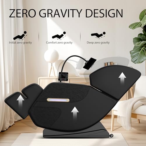 Gold PU Leather Zero Gravity Massage Chair with Airbags and Foot Roller P406039
